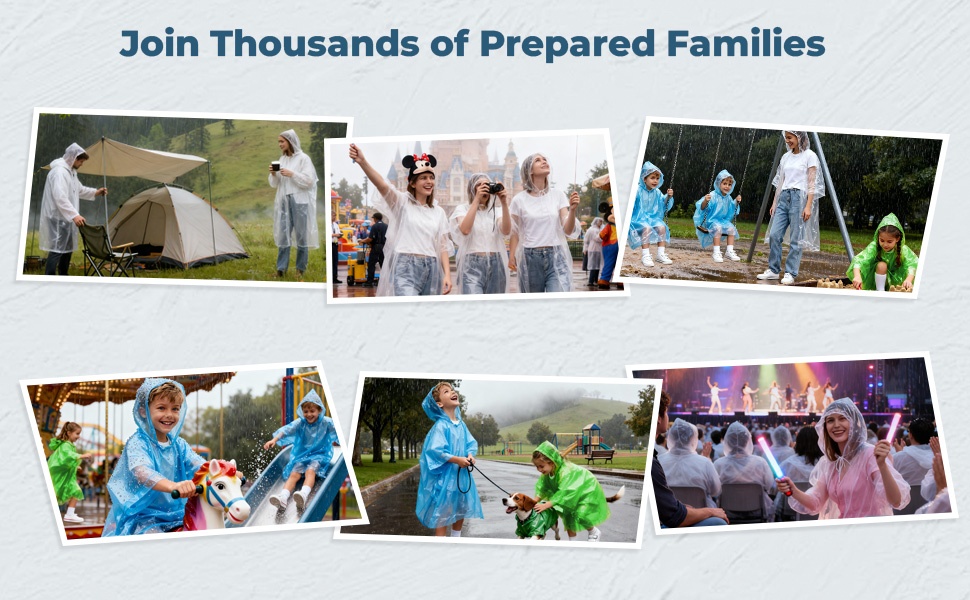 disposable rain ponchos family pack