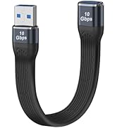 YINGAYOU Flat USB Extension Cable 10Gbps USB 3.0 Cable Short SuperSpeed Data Transfer 100W 20V 5A...