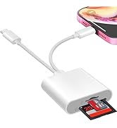 Denlane SD Card Reader for iPhone iPad, USB C &amp; Lightning Dual Interface Memory Card Reader, Digi...