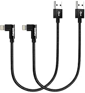 Short iPhone Charger 1FT 2Pack [Apple MFi Certified] 12 inch 90 degree Lightning Cable Fast Nylon...
