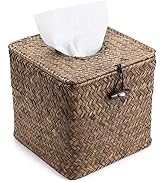 Sumnacon Tissue Box Square Tissue Holder Seagrass Tissue Box Cover Woven Tissue Box Holder Decora...
