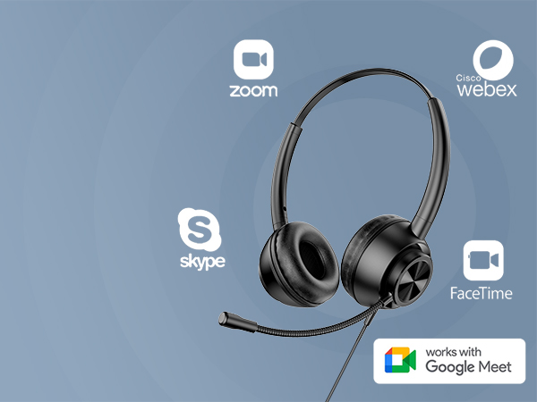 USB headset with microhone for pc