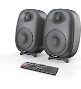 BESTISAN Bookshelf Speakers, 60 Watt Powered Studio Monitor Speaker with Bluetooth 5.0 and Wired ...