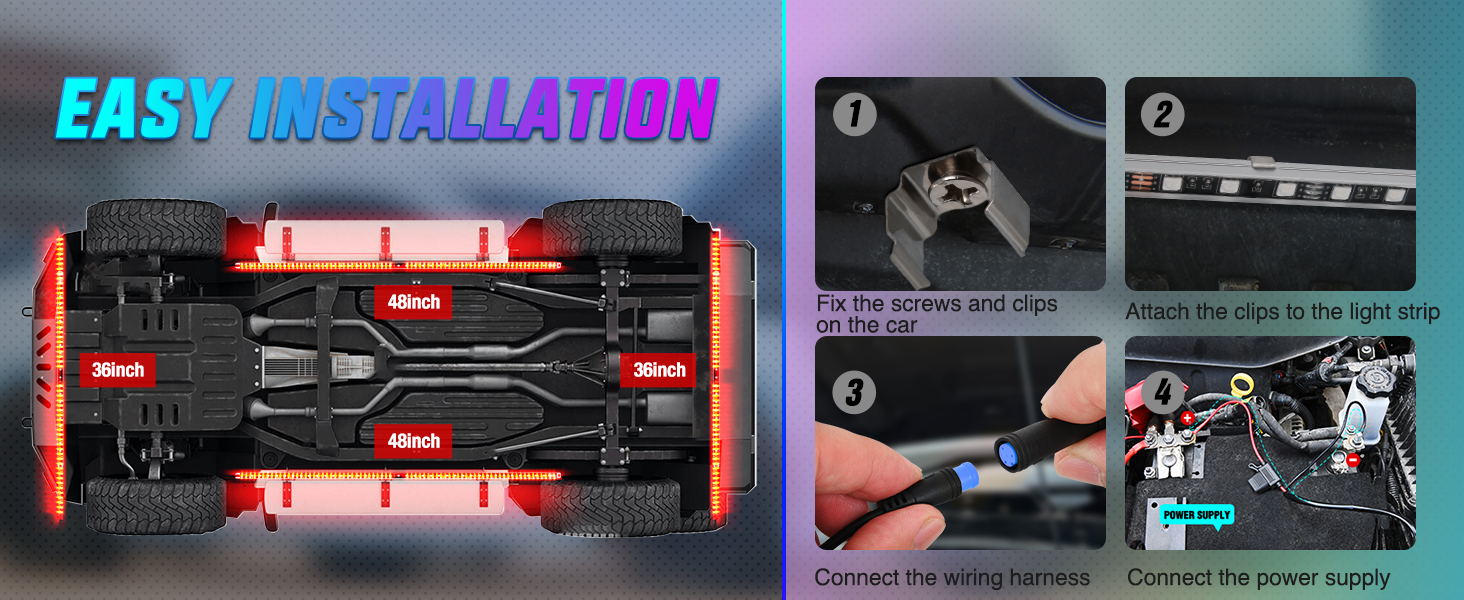 Aluminum Underglow Neon Accent Strip Lights