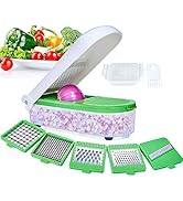 LHS Vegetable Chopper- 7 in 1 Multifunctional Onion Chopper Dicer Salad Potato Cutter Cheese Grat...