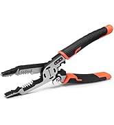 TOOLEAGUE 9-in-1 Wire Stripper Tool, Cable Cutters, C-RV Multifunctional Needle Nose Pliers for E...
