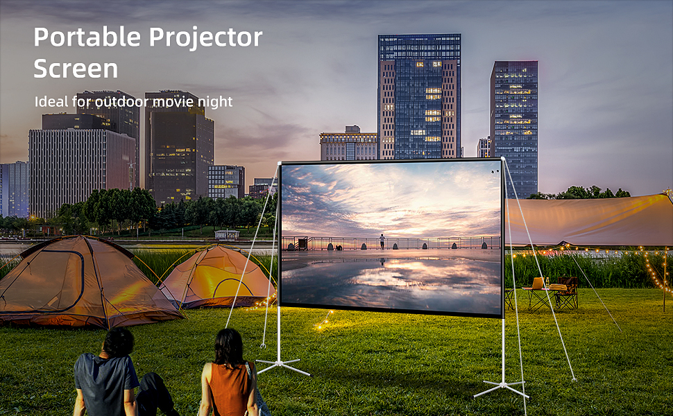 AODIOU 80 Inch projector screen with stand