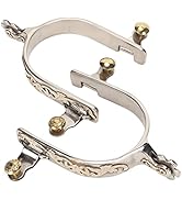Focket Western Cowboy Spurs, 1 Pair Horse Spurs Stainless Steel Western Horse Spurs with Rotatabl...