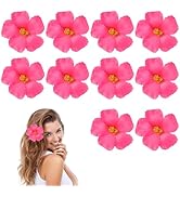 Housoutil Artificial Hibiscus Flowers, 10 Pcs Foam Fake Hawaiian Flower Centerpieces, Faux Tropic...