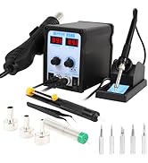 FEITA 8586 SMD Hot Air Rework Station 2 IN 1 Digital Soldering Iron &amp; Heat Air Gun with 5 Solder ...