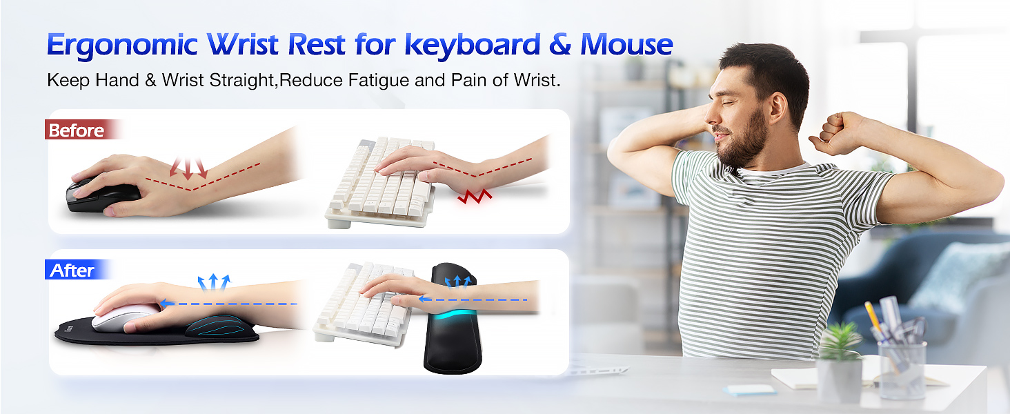 Ergonomic Design- relieve pain and fatigue