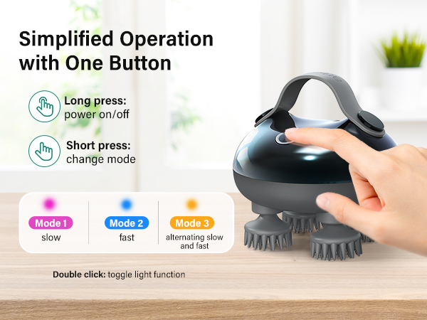 simple operation with one button - 3 mode