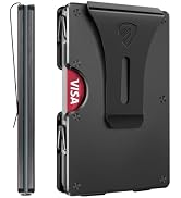 RUNBOX Minimalist Wallet for Men - Slim RFID Blocking Metal Card Holder with Money Clip, Ultra-Th...
