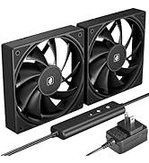 upHere 2X120mm DC Fan High Performance Silent Fan with 5 Adjustable Wind speeds for Computer / PS...