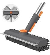 AIR U+ Floor Scrub Brush with Long Handle, Household Cleaning Brush with Right Angled Bristle &amp; S...