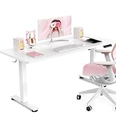 Veken 47.2 Inch Large Electric Standing Desk, Heights Adjustable, Sit to Stand Up, Work Home Offi...