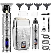 Saoilli Professional Hair Trimmer Hair Clippers for Men, Nose Hair Trimmer Shaver Set,Cordless T-...
