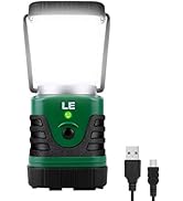 LE LED Camping Lantern Rechargeable, 1000LM, 4 Light Modes, 4400mAh Power Bank, IP44 Waterproof, ...