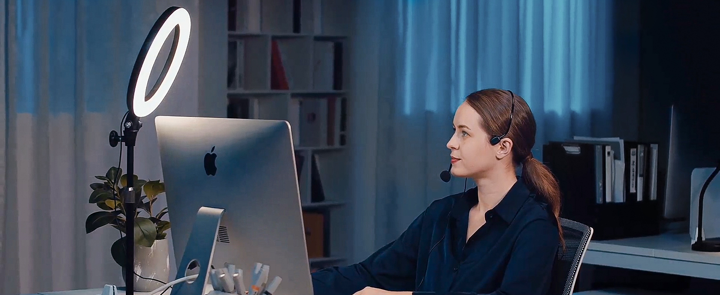 ring light stand selfie tripod photography lighting phone video recording laptop portable overhead