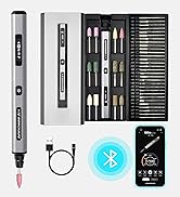 Smart Electric Engraving Pen by AM ARROWMAX, HollowCup Motor, 42 Bits with Aluminum Case, OLED, M...