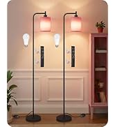 GOEBLESON 2Pack Dimmable Floor Lamp for Living Room with Remote and Foot Switch, Modern Standing,...