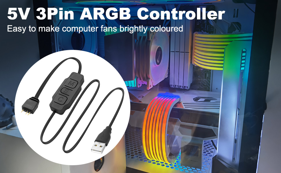5V 3Pin ARGB Controller USB Power Supply 