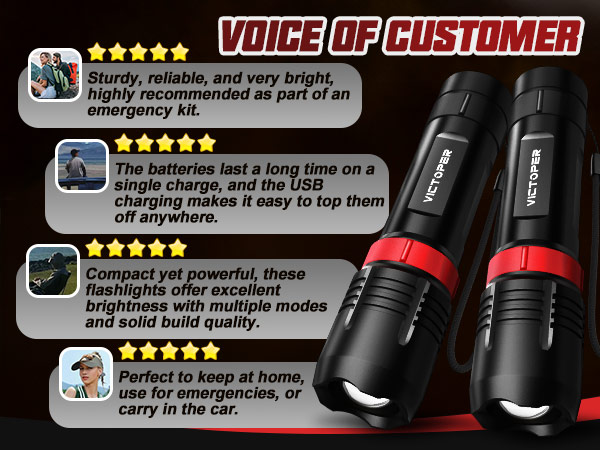 led flashlight rechargeable