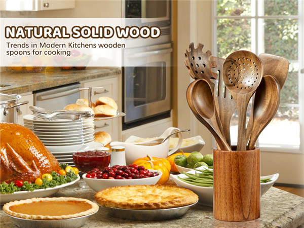 Natural Teak Utensil Set