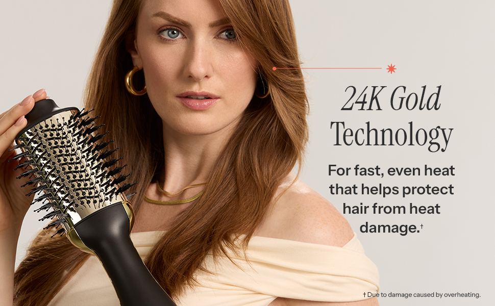 24K Gold Technology for fast even heat that helps protect hair from heat damage