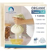 1 Yards Reusable Cheesecloth, Grade 100, Organic Cheese Cloth for Straining Craft, 100% Cotton Un...