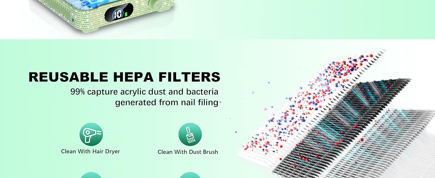 recolector de polvo para uñas