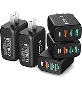 USB C Wall Charger 5 Pack, Bangfun 40W QC+PD 3.0 Fast Charging Blocks Multi Port USB Wall Plug Po...