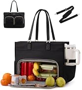 LOVEVOOK Lunch Tote Bag for Women, 15.6 Inch Laptop Tote with Insulated Lunch Compartment, Large ...