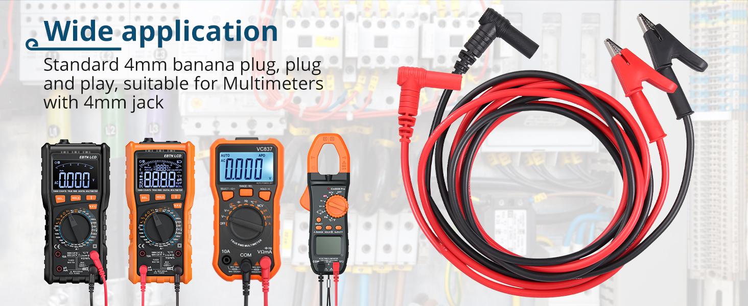Electronic Test Lead Banana Plug to Alligator Clip voltage tester alligator clip electric multimeter