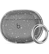 NIUTRENDZ Clear Case for Beats Studio Buds Case Soft TPU Protective Cover with Carabiner Compatib...