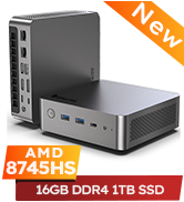 Glorlin Mini PC 8745HS CPU 16GB DDR4 RAM 1TB SSD