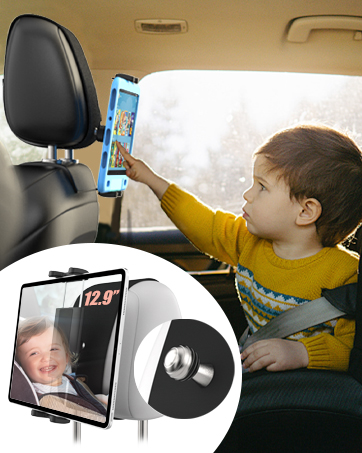 Car Headrest Tablet Mount with Metal Ball Head