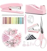 Office Supplies Set,Desk Accessories,Stapler and Tape Dispenser Set,1000 Staples,Staple Remover,H...