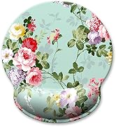 Atufsuat Ergonomic Mouse Pad with Wrist Support, Floral Memory Foam Wrist Rest Mouse Pads, Cute C...
