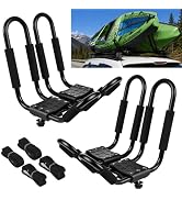 CROSSHIP Kayak Roof Rack, 2 Pair J-Bar Roof Rack, Folding Adjustable Heavy-Duty Kayak Carrier, Fi...