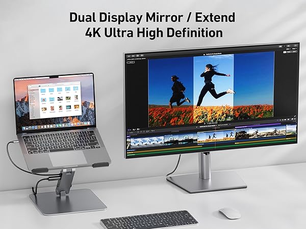 BENFEI Laptop Stand with USB C 6in1 Docking Station