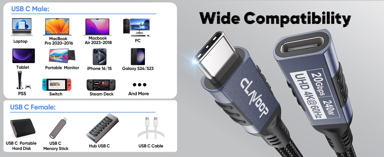 usb type c extension cable