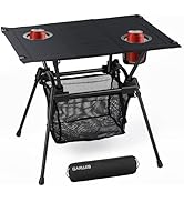 GARLLEN Folding Camping Table, Ultralight Compact Beach Table with Fabric Tabletop, Portable Alum...