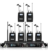 MICNAUX Wireless in Ear Monitor System, 2 Channel UHF Pro Mono IEM System for Singer Musicians, 2...