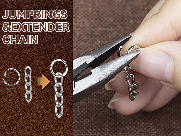 jumprings and extender chain
