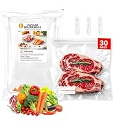 Reusable Vacuum Sealer Bags for Food – 30 BPA-Free Large (12 x 13 in) Food Storage Bags, Freezer ...