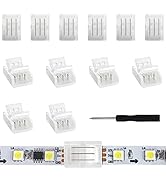 VIPMOON 12Pcs 3Pin LED Light Strip Connectors Strip to Wire Quick Connection for 10mm Wide Waterp...