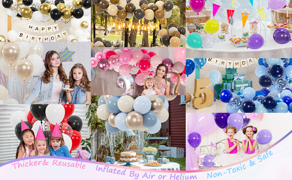 purple yellow teal blue balloons
