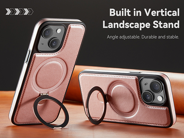 case with stand pu leather compatible with magsafe