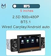 Carplay Single Din Radio 5 Inch Touch Screen Car Stereo with Car Play Android Auto, Bluetooth 5.1...